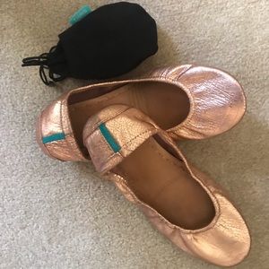 Tieks Rose Gold Glam Size 9 VGUC